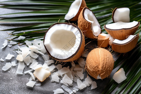 美味的椰子刨花背景图片