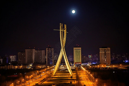 夜晚的城市景观图片