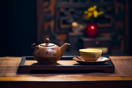 精美的中国茶具背景图片