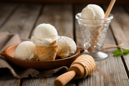 夏天凉爽的冰淇淋高清图片