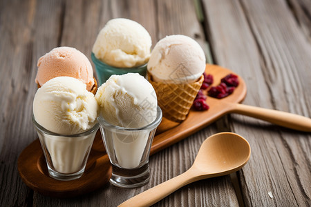 白色的奶油冰淇淋图片