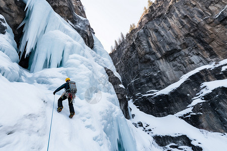 自然冰川攀爬图片