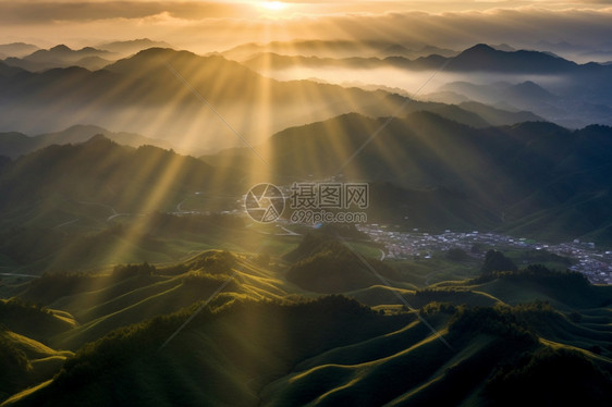 空中透视远景图图片