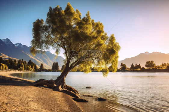 新西兰的柳树图片