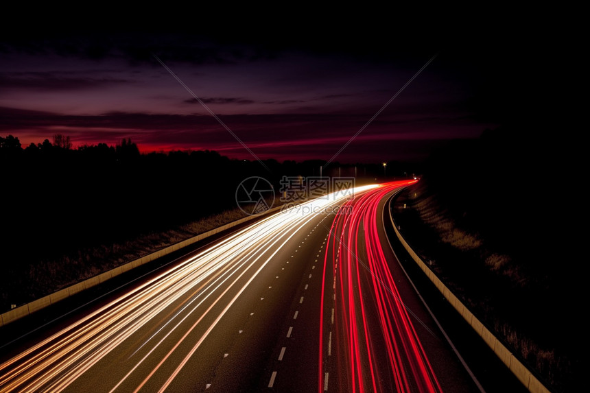 夜晚高清的国外公路图片