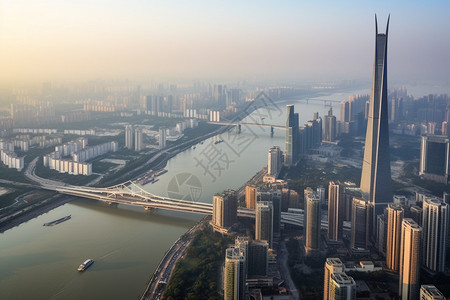 空中的视图城市空中视图背景