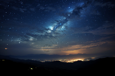 夜晚壮观的银河图片