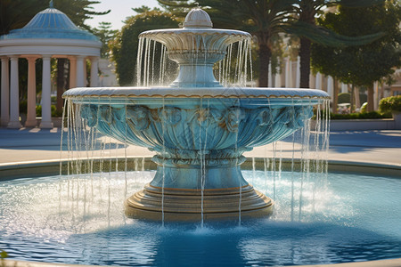 欧式喷泉建筑景观图片