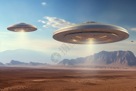地球上的外星飞船概念图背景图片