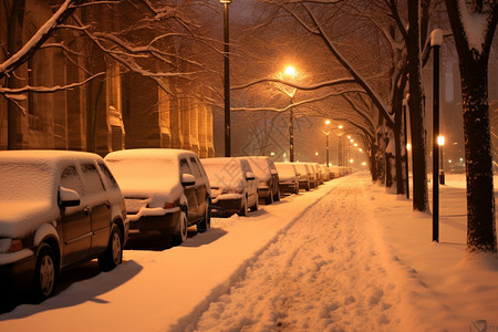 雪地上的汽车冬季户外停放的汽车背景