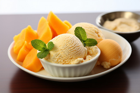 美味的芒果冰淇淋图片