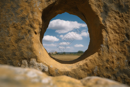天然形成的岩石圆洞图片