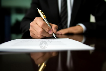 签写文档协议的商人图片