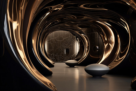 有机曲线3D空间隧道设计图片