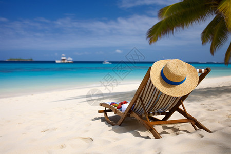 度假夏天海滩椅图片