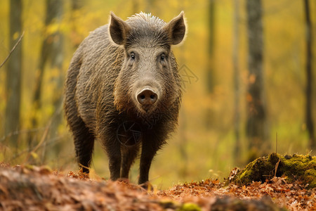 野猪哺乳动物在森林图片
