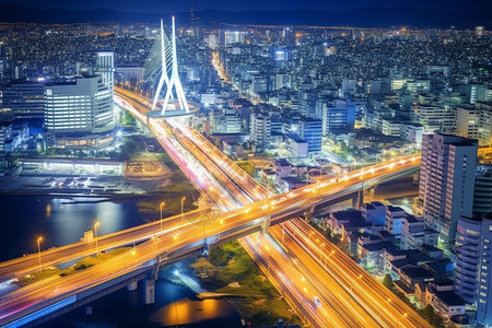 城市夜晚的建筑景观图片