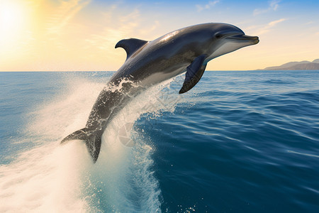 海面上的海豚图片