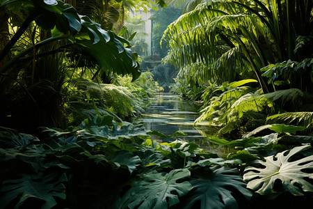 热带森林茂密的植物图片