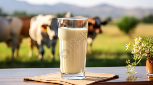 牧场里的牛奶背景图片
