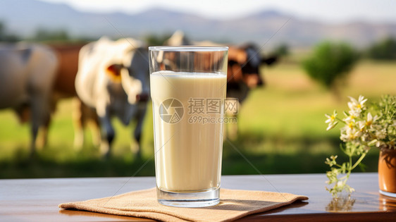 牧场里的牛奶图片