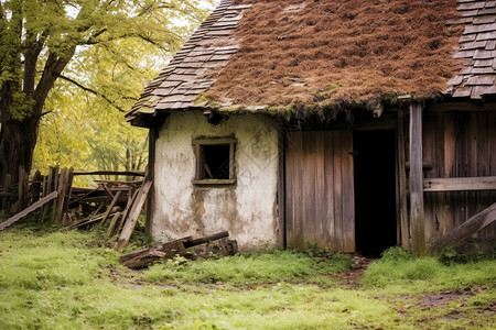乡村废弃的建筑房屋高清图片