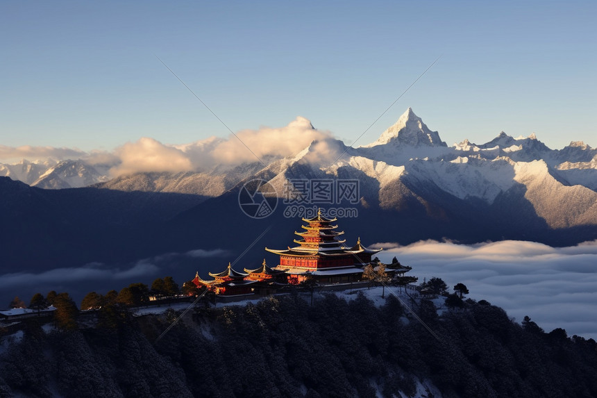 梅里雪山的美丽景观图片