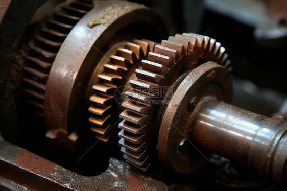 生锈的金属工业发动机图片