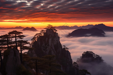 壮观的黄山云海景观图片