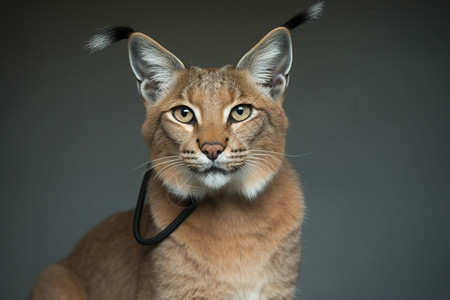 猞猁猫的特写镜头图片