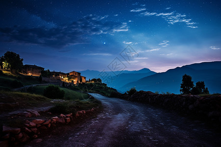 无尽夏夜夏山顶星空概念图背景