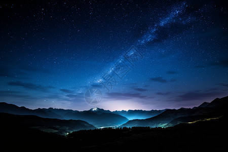 夜月景观天空背景图片