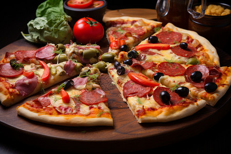 意大利比萨披萨小吃高清图片