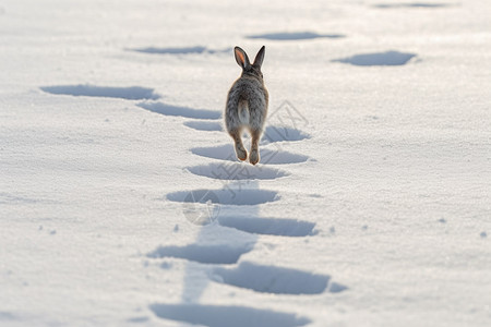 兔子顺着坑跳跃背景图片
