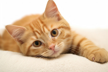 躺沙发上的小黄猫图片