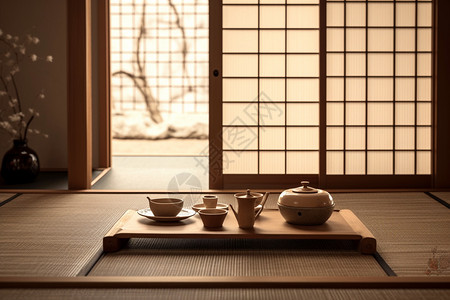 中式品茶文化的房间图片