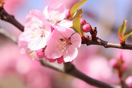 盛开的美丽的桃花图片
