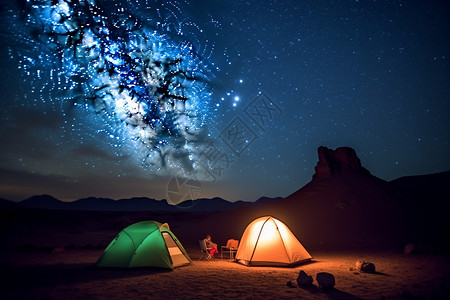 美丽的星空帐篷星空高清图片