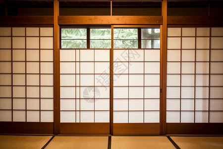 日本房间的木门图片