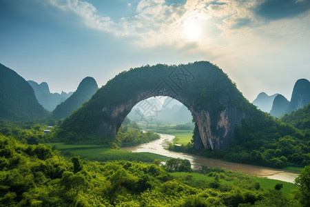 郁郁葱葱的阳朔美景图片