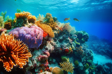 海底五颜六色的珊瑚图片
