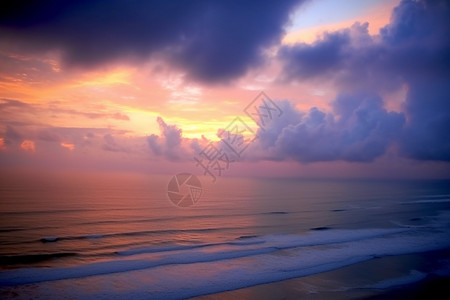 日落时分美丽的沙滩景观图片