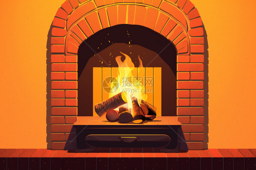 暖气壁炉烟囱图片
