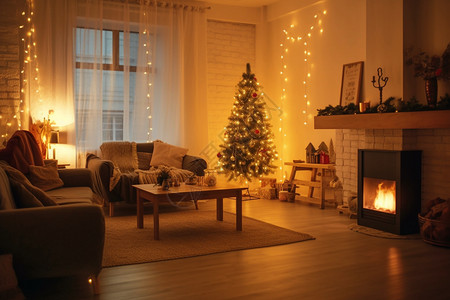 温馨的圣诞公寓装饰图片
