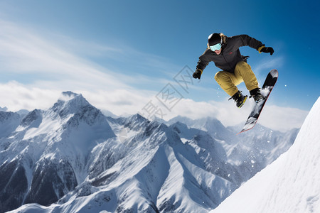 户外广告牌冬天户外滑雪运动背景
