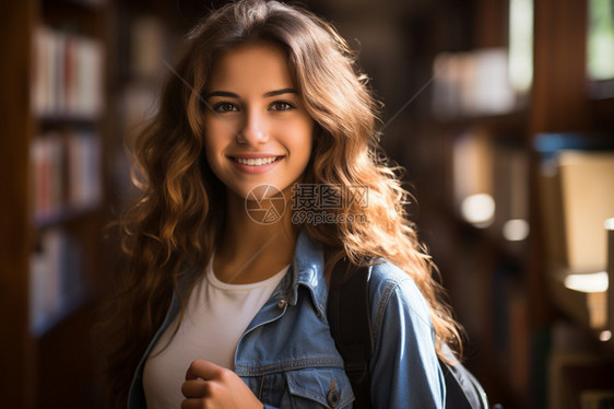 微笑的女学生图片