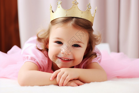 带皇冠的可爱小女孩图片