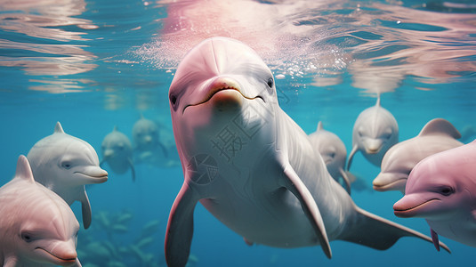 海里可爱的海豚图片