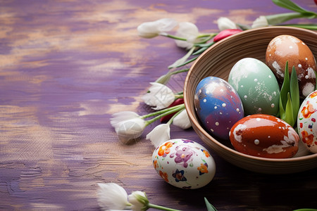 碗中的复活节彩蛋图片