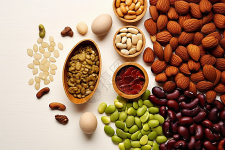 健康的坚果和豆类食品图片